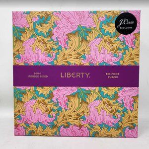 New J Crew x Liberty 500 piece 2-in-1 double sided puzzle teal bright pink